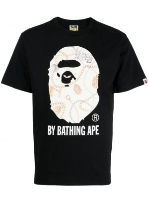 Pamut póló nyomtatás A Bathing Ape® fekete