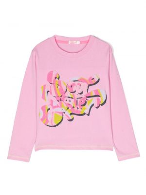 T-shirt di cotone con stampa Billieblush rosa