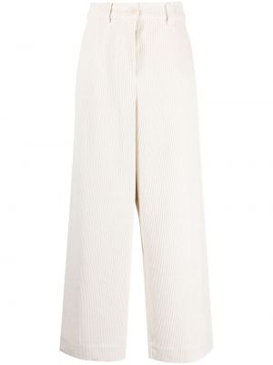 Relaxed fit hlače iz rebrastega žameta Essentiel Antwerp bela