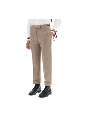 Pantalones cortos de lana de franela Thom Browne beige