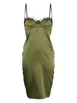 Jedwabne sukienka koronkowa Kiki De Montparnasse - zielony