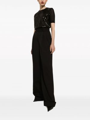 Plisseeritud laia lõikega püksid Dolce & Gabbana must