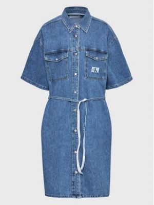 Priliehavé džínsové šaty Calvin Klein Jeans Plus modrá