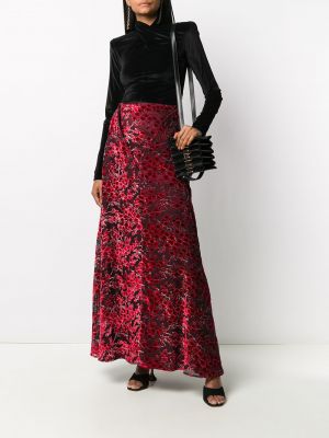 Falda larga con bordado de flores Y/project rojo