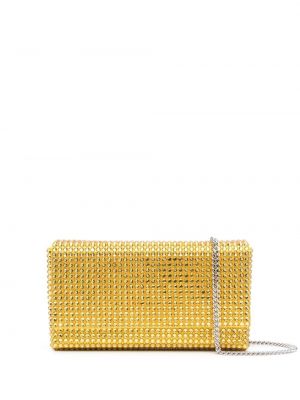 Чанта тип „портмоне“ с кристали Amina Muaddi жълто