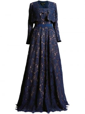 Вечерна рокля с дантела Tadashi Shoji синьо