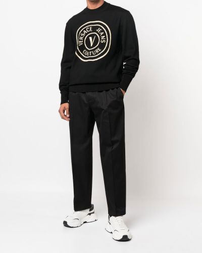 Vilnas džemperis ar apdruku Versace Jeans Couture melns