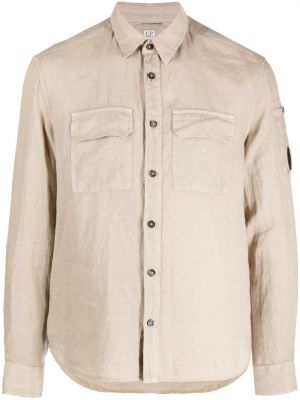 Chemise en lin C.p. Company marron