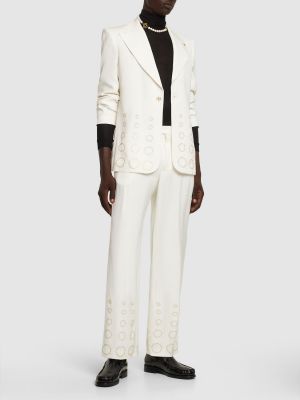 Volnena jakna s prelivanjem barv Casablanca bela