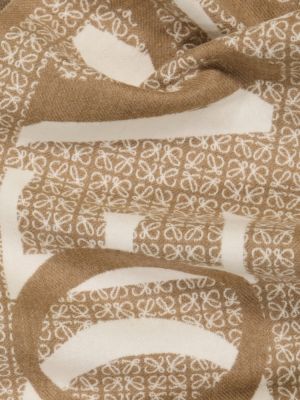Bufanda de lana de cachemir con estampado de cachemira Loewe beige