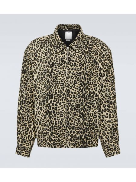 Svilena jakna s potiskom z leopardjim vzorcem Visvim bež