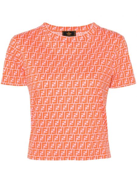 Βαμβακερή μπλούζα με σχέδιο Fendi Pre-owned