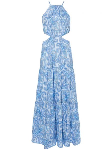 Βαμβακερή φόρεμα με σχέδιο paisley Mc2 Saint Barth μπλε