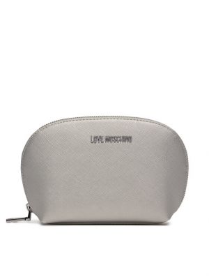 Kozmetična torbica Love Moschino srebrna