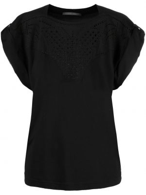 Camiseta con bordado Alberta Ferretti negro