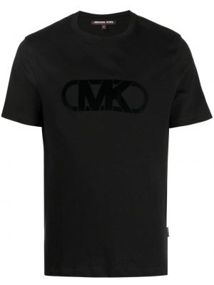 Kokvilnas t-krekls ar apdruku Michael Kors melns