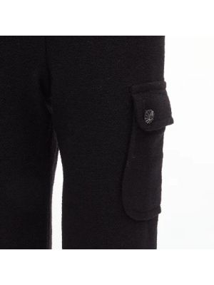 Pantalones de lana Chanel Vintage negro