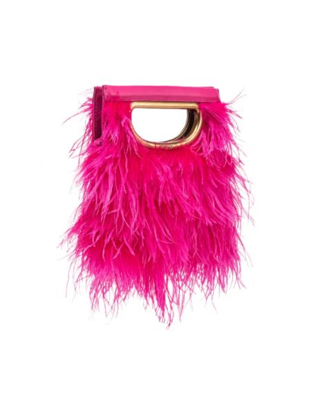 Bolsa con plumas de plumas Pinko rosa