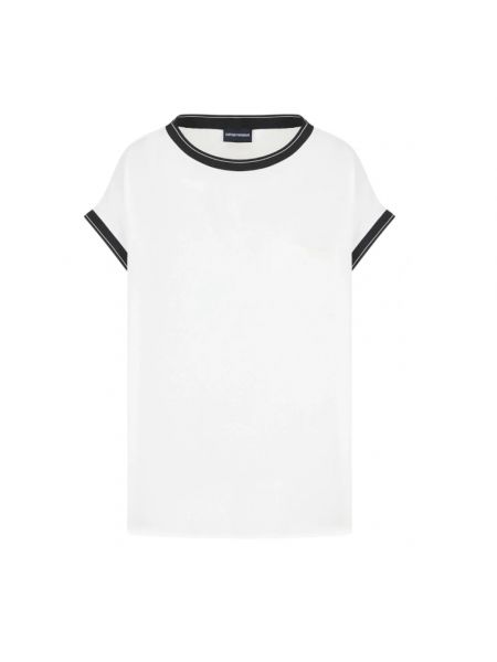 Koszulka z wiskozy Emporio Armani biała