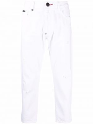 Nødlidende jeans 7/8 Philipp Plein hvit