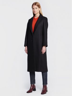 Μάλλινο παλτό Sisley μαύρο