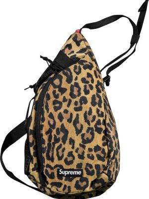 Леопардовая сумка Supreme коричневая