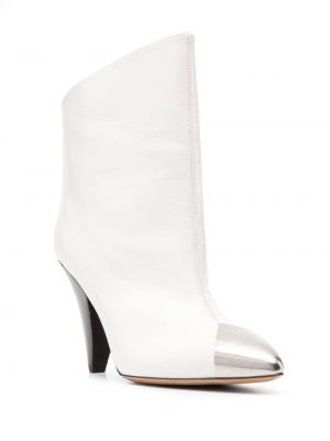 Kožené kotníkové boty Isabel Marant bílé