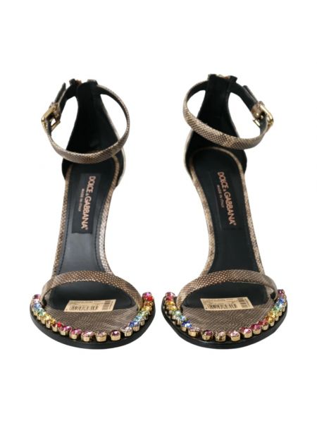 Sandalias de tiras de estampado de serpiente Dolce & Gabbana