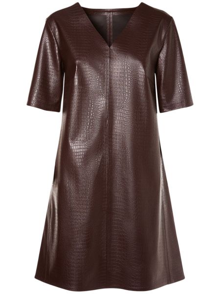 Imitert skinn lær dress Max Mara brun