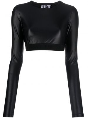 Crop top Versace Jeans Couture črna