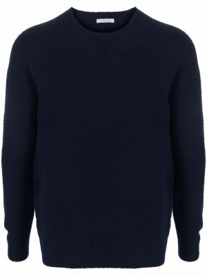 Плетен пуловер с кръгло деколте Malo синьо