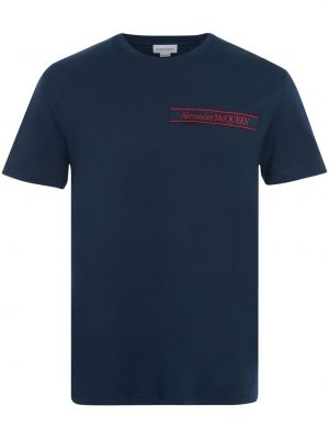 T-shirt aus baumwoll Alexander Mcqueen blau