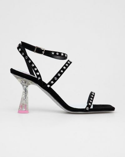 Ниски обувки с ток с висок ток Chiara Ferragni черно