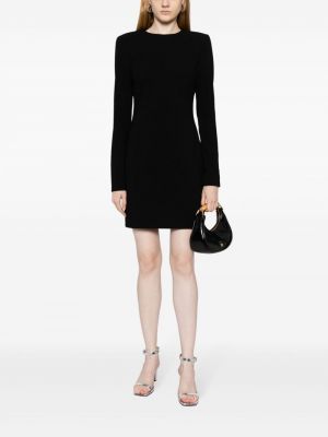 Krepové vlněné šaty Victoria Beckham černé