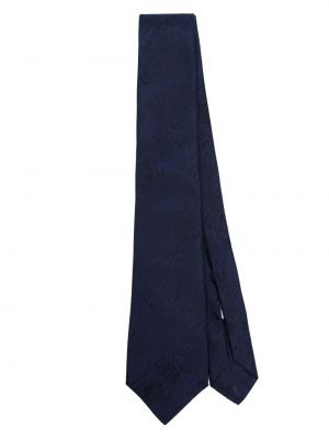 Žakárová hedvábná kravata Berluti modrá