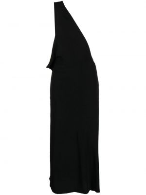 Rochie midi asimetrică Yohji Yamamoto negru