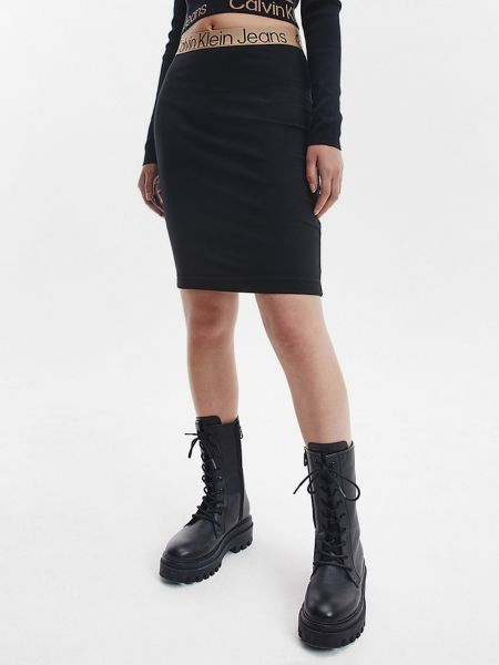 Džínsová sukňa Calvin Klein Jeans čierna