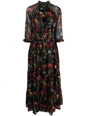 Srajčna obleka s cvetličnim vzorcem s potiskom Samantha Sung modra