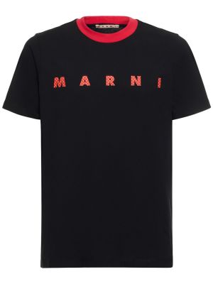 Памучна тениска Marni черно