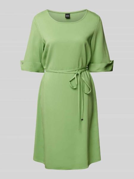 Sukienka midi z wiskozy Boss zielona