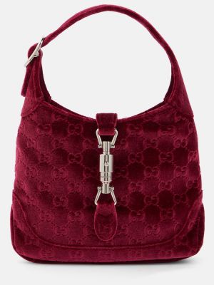 Βελούδινη τσάντα ώμου Gucci κόκκινο