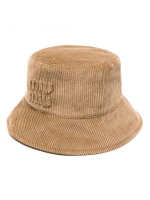 Manšestrový klobouk Miu Miu hnědý