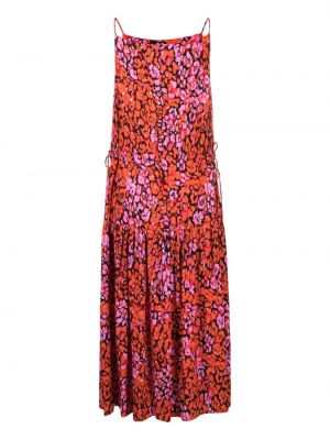 Sukienka midi w kwiatki z nadrukiem Bimba Y Lola pomarańczowa