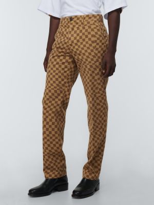 Kostkované bavlněné rovné kalhoty Incotex X Facetasm