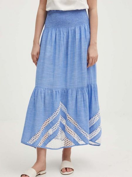 Pamučna maksi suknja La Petite Française plava
