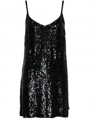 Sukienka koktajlowa z cekinami bez rękawów Parosh czarna