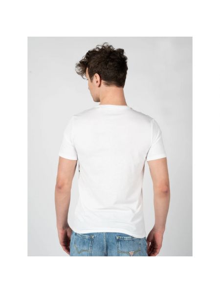 Koszulka z okrągłym dekoltem klasyczna Guess biała