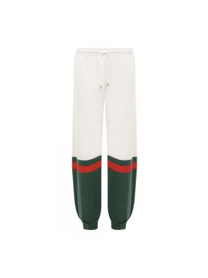 Spodnie sportowe bawełniane Gucci białe