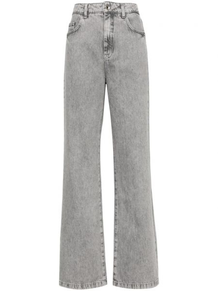 Bavlnené bootcut džínsy s vysokým pásom Patrizia Pepe sivá