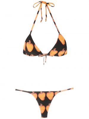 Bikini con estampado Amir Slama negro